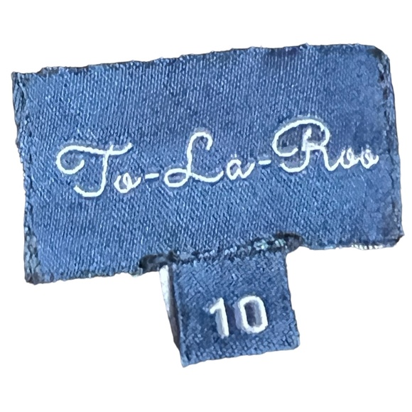 To La Roo Girl Long Sleeve Black & Grey Dress Sz 10 Smocked Lined Pre-owned - Picture 5 of 7